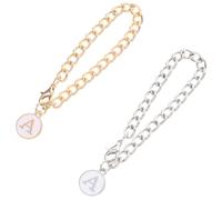 LIFKOME 2pcs Stainless Steel Letter Pendant Charm with Gold Silver Bottle Chain Elegant Hanging Cup Handle Accessory for Tumblers Unique Feminine Decor