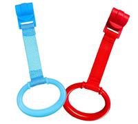 LIFKOME 2pcs Standing Pull Tabs Boy Girl Crib Bed Hand Pull Rings for Learning Standing Made of Blown Crib Hanging Rings for Boy Girl