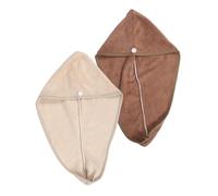 LIFKOME 2Pcs Super Absorbent Microfiber Hair Drying Cap Thick Coral Fleece Towel Wrap for Women Quick-dry Turban Hat with Strong Water Absorption Comfortable Fit Prevents Slippage Deep