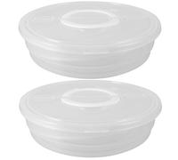 LIFKOME 2pcs Transparent Food Storage Containers with Leakproof Lids Handles for Cake Pizza Tortillas Pastries Versatile Dishwasher Safe for Home and Restaurant Use