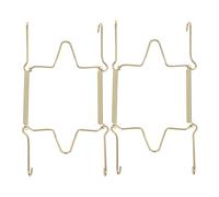 LIFKOME 2pcs U-Shaped Invisible Spring Plate Hangers Stainless Steel Wire Holders for Wall Display Easy Installation No Nails Heavy Duty Decorative Plate Hooks for Art and Collectibles
