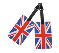 LIFKOME 2pcs UK Flag Luggage Tags for Suitcases Mini Travel Baggage Id Tags with British Union Jack Design for Men and Women
