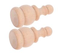 LIFKOME 2pcs Unfinished Solid Wood Finials Roman Inspired Decorative Bed Post and Staircase Toppers DIY Craft Wooden Rod Accents for Home Furniture and Curtain Poles
