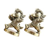 LIFKOME 2pcs Vintage Brass Horse Figurines - Small Chinese Feng Shui Horse Statue for Wealth and Blessing, Mini Desktop Animal Decor for Chinese Spring Festival and Home Display