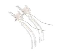 LIFKOME 2pcs Vintage Chinese Hair Sticks Metal Hairpins with Tassels for Women Traditional Hanfu Headdress Blending Ancient and Modern Styles for Costumes and Celebrations