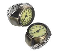 LIFKOME 2pcs Vintage Ring Watch for Women Men Unisex Fashionable Finger Watch Roman Arabic Dial Timeless Design for Events Parties