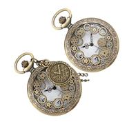 LIFKOME 2pcs Vintage Roman Dial Accessories for Pocket Watch Retro Classic Chain Gear for Xmas and Everyday Use
