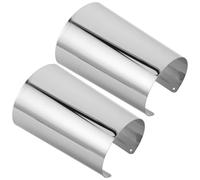 LIFKOME 2pcs Wide Silver Cuff Bracelets for Women - Chunky Long Tube Arm Wrap Bangles - Formfitting Open End Metal Jewelry for Performances, Festivals, Dance, Theater, and Parties