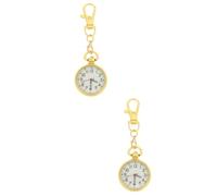 LIFKOME 2pcs Women Nurse Pocket Watch Buckle Design Night Glowing Watch Stethoscope for Decor