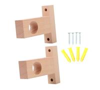 LIFKOME 2pcs Wooden Curtain Rod Brackets End Support Holder for Rods High-Grade Wood Material Easy Installation for Household Curtains