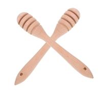 LIFKOME 2Pcs Wooden Honey Stirrer Sticks Long Handle Kitchen Dipper for Honey Syrup Jam Maple Syrup Easy to Use and Clean Wood Material