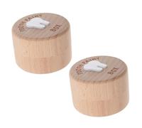 LIFKOME 2pcs Wooden Tooth Keepsake Box Solid Wood Tooth Fairy Holder Organizer for Adorable Keepsake Container