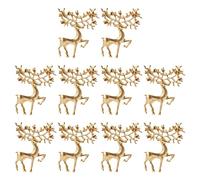 LIFKOME 2sets Elk Brooches Christmas Theme Alloy Pins for Fashionable Clothing and Accessories Vintage Style Lapel Pins for Bags Scarves and More Elegant for Holiday Celebrations 10pcs*2