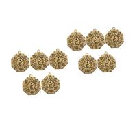 LIFKOME 2sets Retro Taoist Yin Bagua Pendant Exorcism Key Chain Decor Keychain Charms for Feng Shui Delicate DIY Accessory for Home 5pcs*2