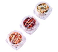 LIFKOME 3 Box Gold Leaf Foil Flakes Metallic Gilding Flakes for Manicure Nail Art Decoration and DIY Resin Jewelry Crafts Safe Material for Professional and Home Use