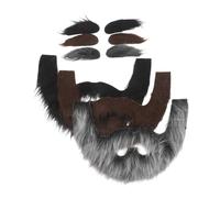 LIFKOME 3 Sets Self-adhesive Realistic Fake Eyebrows and Mustache Set for Halloween Old Man Beard Props Lightweight Comfortable Creative Roleplay Party Accessories