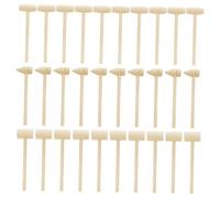 LIFKOME 30 Pcs Small Wooden Mallets Educational Hammer for Plaything Safe Multi Functional Developmental Tool for Fine Motor Skills and Crab Shell Opening