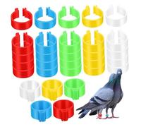 LIFKOME 30pcs Clip Chicken Leg Bands Poultry Foot Rings in Red Yellow Blue Green White for Chicken Duck Pigeon Identification and Farm Management