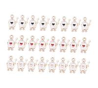 LIFKOME 30pcs DIY Poker Soldier Charms Earrings Pendants for Bracelet Decoration Jewelry Making Supplies Black Red Pink for Creative Accessories