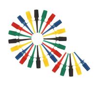 LIFKOME 30pcs Mini Test Hook Clips for Multimeter Leads Hookstyle Electrical Test Probes for Circuit Board Protection and Electronic Repairs Color-coded for Precise Diagnostics