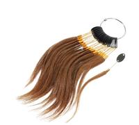 LIFKOME 30pcs Real Human Hair Color Sample Rings for Hair Testing Salon Hairdresser Supplies Deep Brown Shade for Dyeing and Training