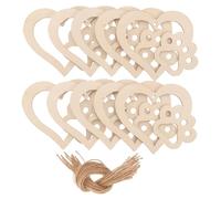 LIFKOME 30pcs Wooden Heart Dog Paw Craft Slices with Jute Twine Unfinished DIY Wood Decorations for Valentine S Wedding Party Smooth Rustic Wood Art Ornaments