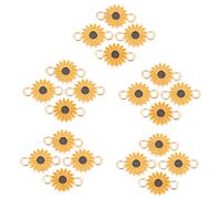 LIFKOME 30Pcs Yellow Daisy Sunflower DIY Pendants for Jewelry Crafting Smooth Polished Decorative Hanging Charms for Necklace Bracelet Making Lightweight Accessories