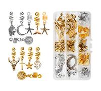 LIFKOME 33pcs Hair Rhinestones Decorations Metal Wire Wrapped Dreadlocks Jewelry for Braids