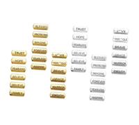 LIFKOME 36Pcs Inspirational Word Pendants DIY Charms for Jewelry Making Gold and Silver Plated Alloy Pendants for Necklaces Bracelets Keychains Lightweight and Craft Supplies