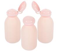 LIFKOME 3pcs 100ml Pink Travel Lotion Containers with Flip Cap, Soft Matte Refillable Toiletry Bottles for Travel Toiletries, Small Squeeze Bottles for Shampoo and Conditioner