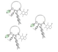 LIFKOME 3pcs Backpack Keychain Microscope and Molecule Charms for Science Unique Biology and Chemistry Theme Purse Charm for Students and Teachers