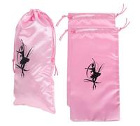 LIFKOME 3pcs Ballet Shoe Bags Satin Material with Ample Storage Capacity and Tear Resistance Cute Pattern Simple Colour Scheme and Ballet and Yoga