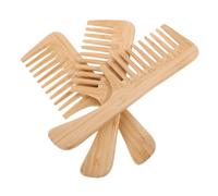 LIFKOME 3pcs Bamboo Wide Tooth Comb Large Detangling Comb for Curly Hair Home Salon Styling Bamboo Paddle Hair Brush