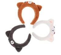 LIFKOME 3pcs Cat Plush Headband Stuffed Animal for Headbands for Stuffed Animals for Plush Cat Hairband Spa Cute Skincare