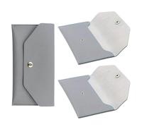 LIFKOME 3pcs Coin Purse Slim Grey Pu Leather Change Purse Wallet for Women Cash Organizer for Budgeting Money Pouch for Everyday Use