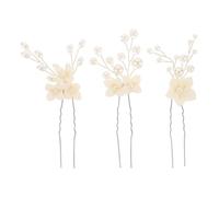 LIFKOME 3pcs Crystal Bride Hair Pins U Shaped Hair Pins Wedding Party Elegant Decorative Wedding Headdress