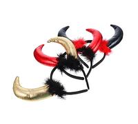 LIFKOME 3pcs Devil Horn Headband for Halloween Headdress for Men and Women Lightweight Cloth Material for Parties Cosplay and Festivals