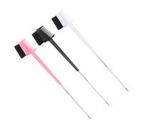 LIFKOME 3pcs Double Head Eyebrow Eyelash Comb Brush Mixed Colors Eyebrow Brush Shaper with Dense Bristles for Professional Salon Travel Home Makeup Grooming Tool