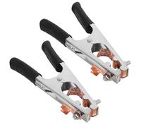 LIFKOME 3pcs Electroplated Earth Clip Grounding Clamp High Conductivity High-Temperature Resistance Iron Copper Rubber Construction for Tight Spaces and Manual Welder Connection