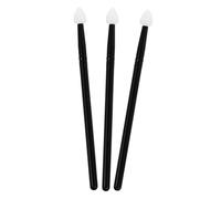 LIFKOME 3pcs Eyeshadow Makeup Brushes Set with White Silicone Tips and Black Handles, Flexible Cosmetic Applicators for Women Beginners and Professional Eye Shadow Makeup Tools