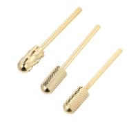 LIFKOME 3pcs Golden Manicure Drill Bit Kit round Head Tungsten Steel Material for Cutting Performance and Polishing Nails for Acrylic Gel Nail Removal