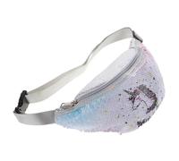 LIFKOME 3pcs Gradual White Sequin Shoulder Bag Fashion Waist Pack for Students Shiny Pu Crossbody Bag for Daily Use Parties Leisure Activities