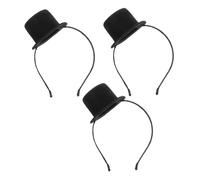 LIFKOME 3pcs Mini Top Hat Headband for Women Victorian Style Small Bowler Hat Fascinator Wear Vintage Headpiece for Halloween Birthday Parties Carnival Cosplay and Holiday Celebrations