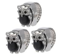 LIFKOME 3pcs Minimalist Owl Pattern Ring Watch Vintage Ring for Ladies Finger Ornament Festival
