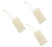 LIFKOME 3pcs Natural Organic Loofah Sponges 10cm Exfoliating Body Scrubber and Kitchen Cleaning Sponge with Rope for Shower and Dishwashing