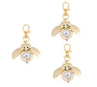 LIFKOME 3pcs Owl Pendent Watch Owl Pocket Watch Decorative Pocket Key Chain Battery Operated