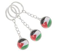 LIFKOME 3pcs Palestine Flag Glass Ball Keychain Decorative Key Ring for Bags Sturdy Patriotic Accessories Unique Dual-Sided Key Holder for Everyday Use
