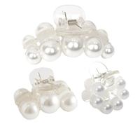 LIFKOME 3pcs Pearl Hair Claw Clips Non-slip Back Hair Holder for Women Elegant Transparent Vintage Style Suitable for Thick Thin