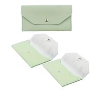 LIFKOME 3pcs Reusable PU Leather Cash Envelope Wallet Green Budget Organizer for Women Snap Button Money Pouch for Efficient Cash Receipt and Coin Management