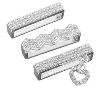 LIFKOME 3pcs Rhinestone Watchband Charms Premium Metal Ring Loops for Decoration Stylish Accent for Women Smartwatch Bands